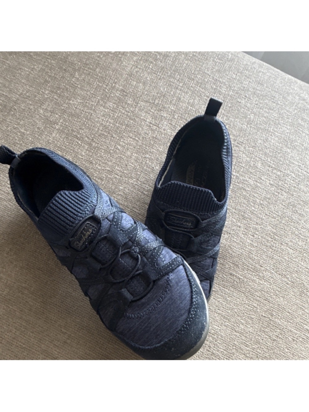Skechers Navy Blue Slip-On Kids Sneakers